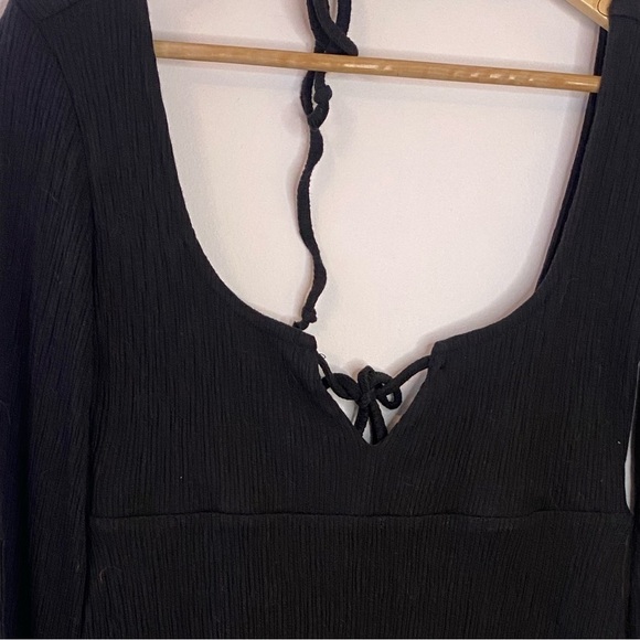 NWOT Free People Beach Brynne Black Bell Sleeve Mini - Picture 9 of 10